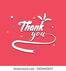 Thank You Hand Lettering. Typography Design Inspiration. Black colored. On a white background. Vector 4 5 4