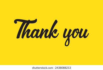 Thank You Hand Lettering. Typography Design Inspiration. Black colored. On a white background. Vector