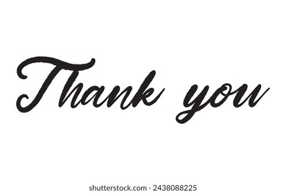 Thank You Hand Lettering. Typography Design Inspiration. Black colored. On a white background. Vector