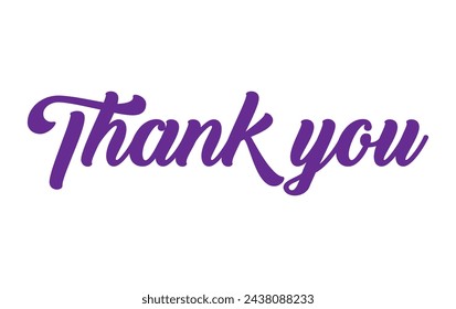 Thank You Hand Lettering. Typography Design Inspiration. Black colored. On a white background. Vector