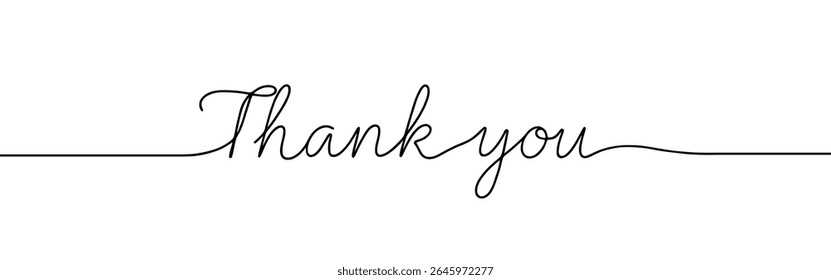Thank You Hand Lettering. Typography Design Inspiration. Black colored. On a white background.