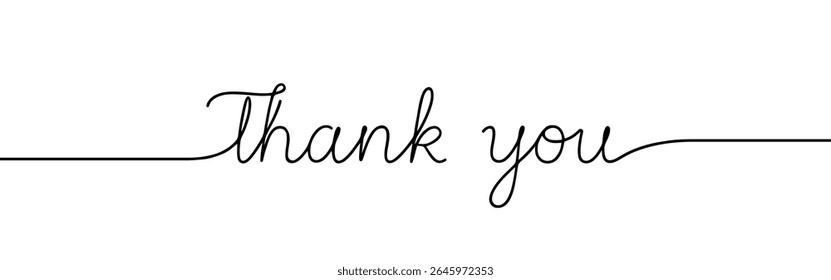 Thank You Hand Lettering. Typography Design Inspiration. Black colored. On a white background.