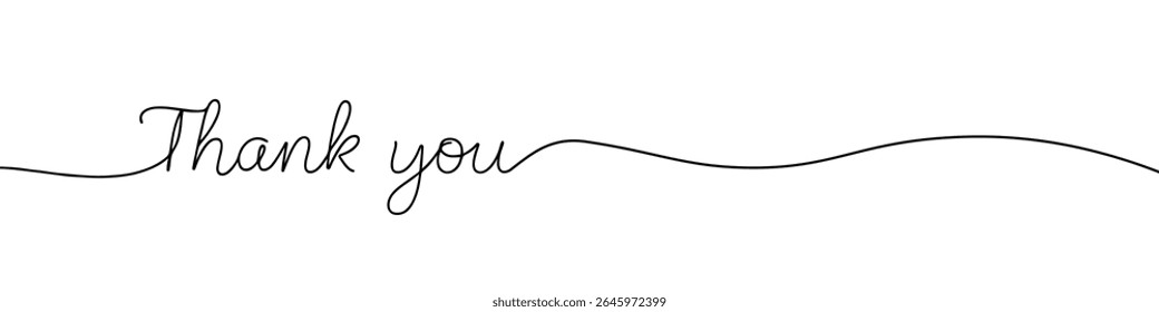 Thank You Hand Lettering. Typography Design Inspiration. Black colored. On a white background.