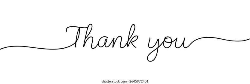 Thank You Hand Lettering. Typography Design Inspiration. Black colored. On a white background.