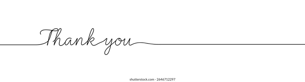 Thank You Hand Lettering. Typography Design Inspiration. Black colored. On a white background.