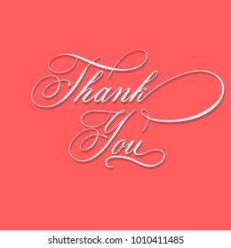 Thank you - hand  lettering vector. Modern calligraphy illustration.