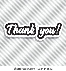 Thank you! Hand lettering vector illustration.