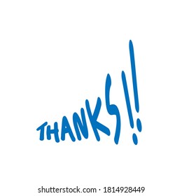 THANK YOU hand lettering, vector illustration. Hand drawn lettering card background. Modern handmade calligraphy. Hand drawn lettering element for your design. 