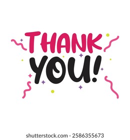 Thank You Hand Lettering Vector Design.
