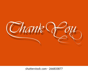 Thank You hand lettering vector illustration and handmade calligraphy, vector eps10