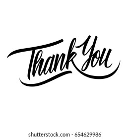 Thank You. Hand lettering. Vector Illustration