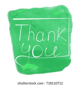 THANK YOU hand lettering. Vector illustration
