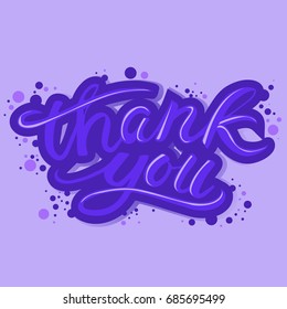 thank you hand lettering violaceous Circles