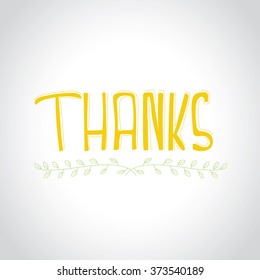 Thank You Hand lettering,Vector template