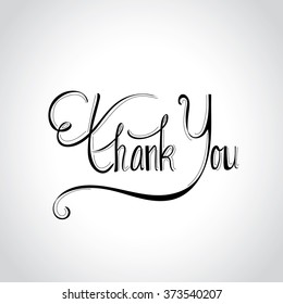 Thank You Hand lettering,Vector template