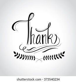 Thank You Hand lettering,Vector template