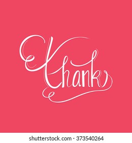 Thank You Hand lettering,Vector template