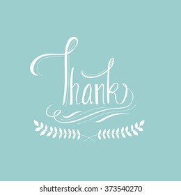 Thank You Hand lettering,Vector template