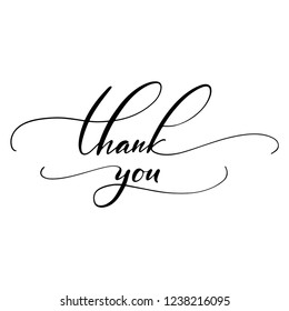 Thank You Hand Script Calligraphy Black Stock Vector (Royalty Free ...