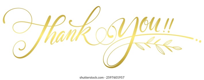 Thank you hand writen calligraphy. calligraphic design elements