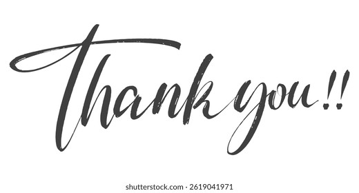 Thank you hand writen calligraphy	