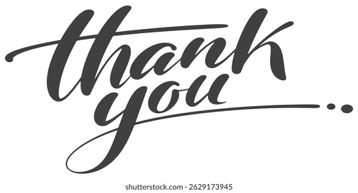Thank you hand writen calligraphy vector eps