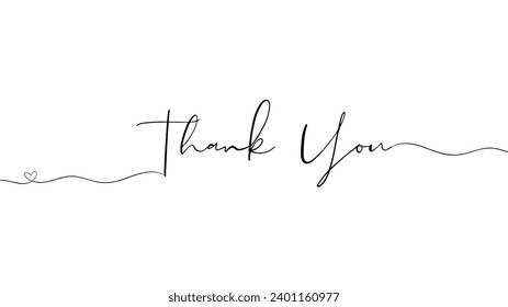 THANK YOU hand writing. Thank You calligraphy. Thank you card. Vector illustration