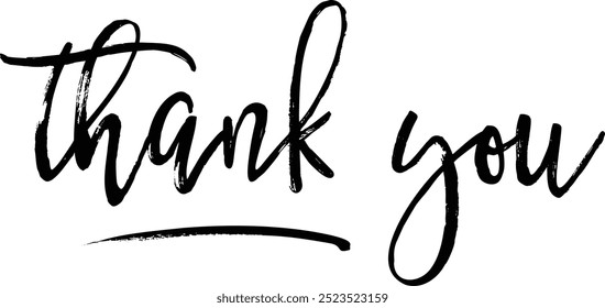 Thank you hand writing for cards, stamps, letters vector file