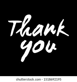 Thank you hand writing text. Modern primitive style. Hand lettering. Vector illustration EPS 10
