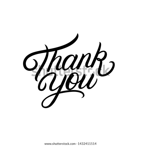 Thank You Hand Written Lettering Modern Stock Vector (royalty Free 