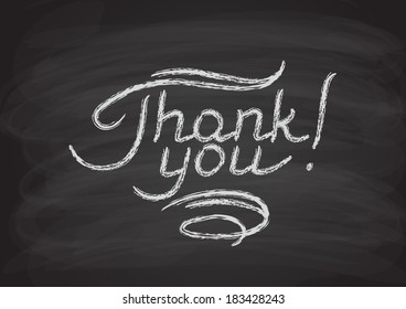 Thank You Handdrawn Lettering Chalk Letters Stock Vector (Royalty Free ...