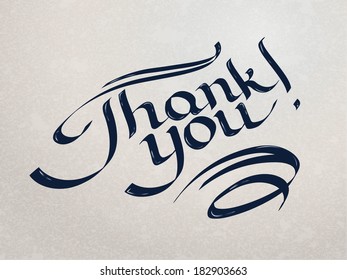 Thank you hand-drawn lettering. Eps 10 vector illustration