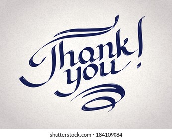 Thank you hand-drawn lettering. Eps 10 vector illustration