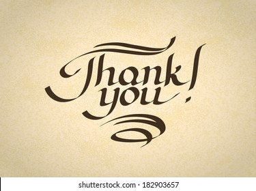 Thank you hand-drawn lettering. Eps10 vector illustration