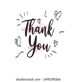 Thank you hand-drawn lettering vector