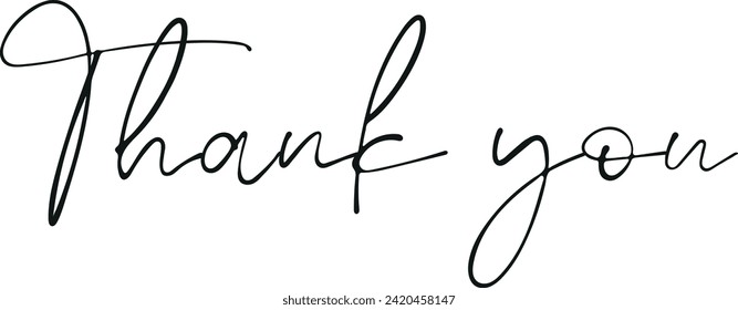 Thank you for the hand-drawn post. Calligraphy Letters, Modern Calligraphy Thanks for it. Vector llustration.eps