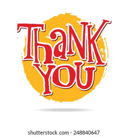 thank you. handmade vector text