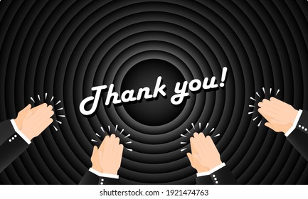 Thank You. Hands Clapping Ovation. Crowd Ovation. Human Hands Clapping. Applause Hands. Vector Illustration In Flat Style.