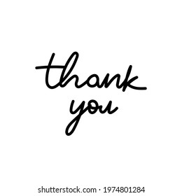 thank you handwriting isolated on white background  , Vector illustration EPS 10