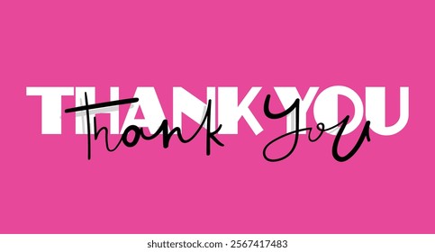 Thank you handwriting quote slogan text. Vector illustration design.