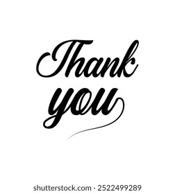 Thank You handwritten calligraphy. thank you hand drawn lettering isolated on white background.