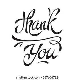 Thank you handwritten calligraphy. Vector lettering. illustration isolated on white background
