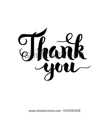 Thank You Handwritten Calligraphy Vector Illustration Stock Vector ...