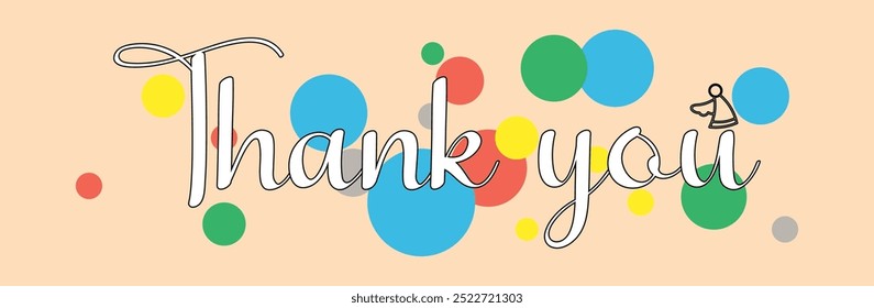 Thank you handwritten colourful background. eps10