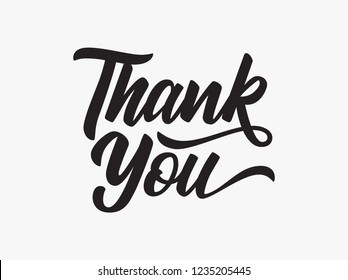 Thank You handwritten. Hand drawn lettering. Thank You calligraphy. Thank you card. Vector illustration.