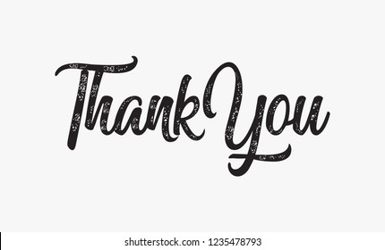 Thank You handwritten. Hand drawn lettering. Thank You calligraphy. Thank you card. Vector illustration.