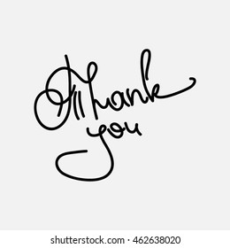 Thank you. Handwritten ink lettering. Hand drawn design elements.