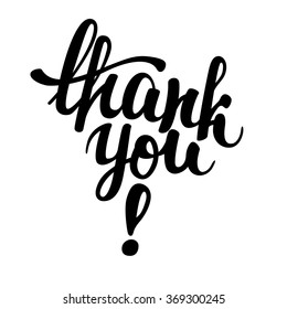 Thank you handwritten ink vector illustration