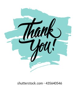 Thank You handwritten inscription with brush stroke. Hand drawn lettering. Thank You calligraphy. Vector illustration.