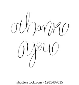 Thank You handwritten inscription calligraphy vector illustration